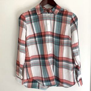 Talbots Women Plaid Button Down
